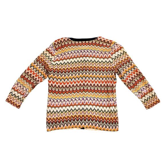 Anthropologie Tabitha Women’s Cardigan Sz M Chevron 100% Cotton Color - Picture 3 of 8